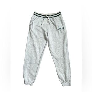 Hurley Men’s Gray Joggers with Dark Green Lettering and Strips size small